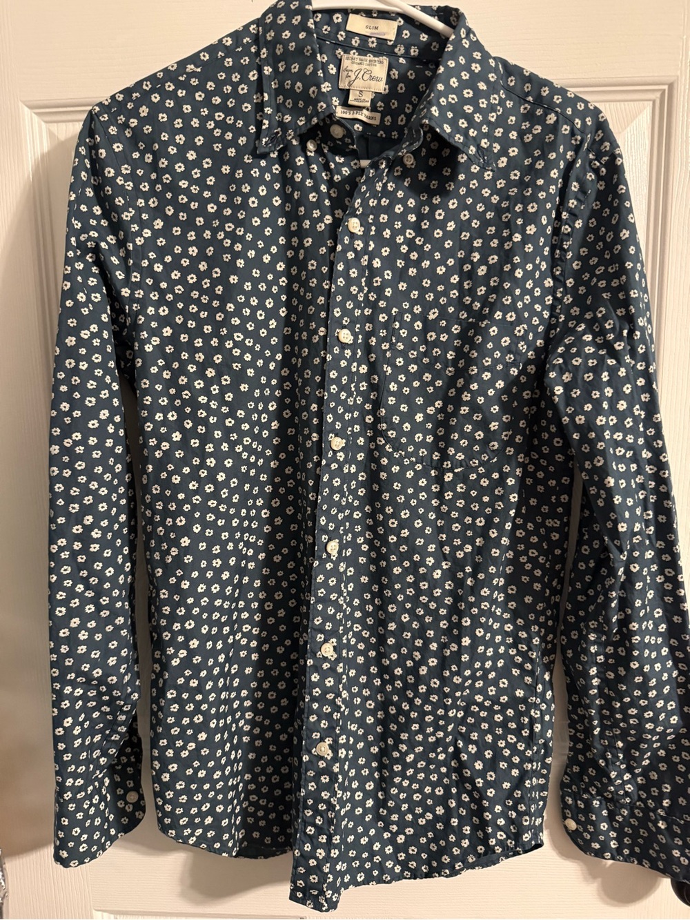 J. Crew Navy Blue Floral Button-Down Shirt
